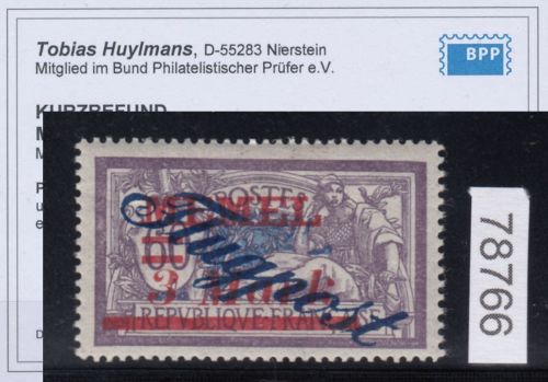 Memel 1922 Mi. Nr. 79 * geprüft  Befund