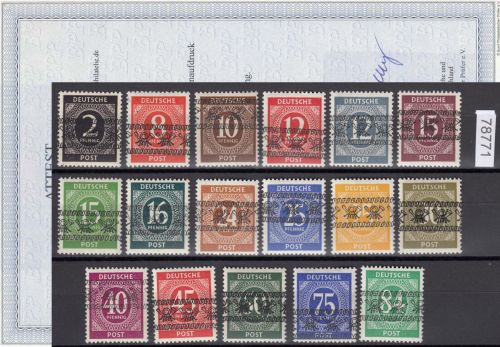 Bizone 1948  Mi. Nr. 52-68 I **  (Band) geprüft  Attest
