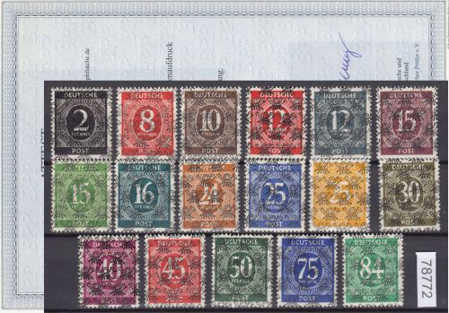 Bizone 1948  Mi. Nr. 52-68 II **  (Netz) geprüft  Attest