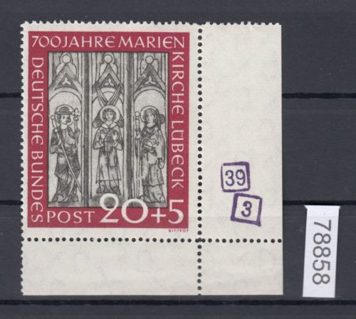 Bund 1951, Mich.-Nr.: 140 ** Eckrand   Bogenkontrollstempelt