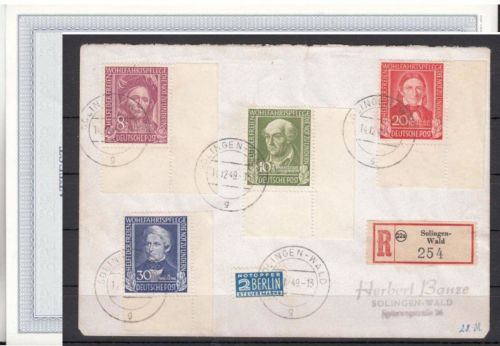 Bund 1949, Mich.-Nr.: 117-20 gestempelt Ersttag !!! Eckrand  geprüft  Attest