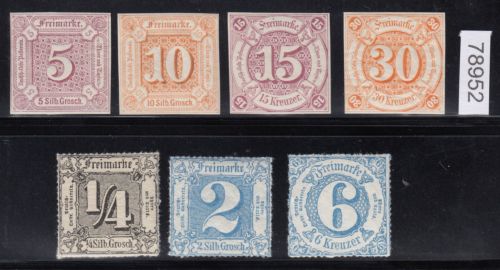 AD Thurn und Taxis 1859-65, Mich.-Nr.: 18+19+24+25+35+39+43 **