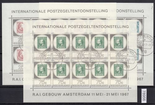 Niederlande 1967, Mich.-Nr.: 880-82 gestempelt AMPHILEX