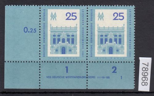 DDR 1961, Mich.-Nr.: 843 gestempelt DV  FNr. 3