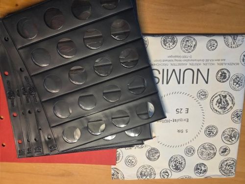5 neue Münz Einlegeblätter für Ka BE Exquisit Alben,  20 Münzen - 20 mm
