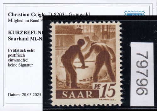Saarland 1947 Mi. Nr. 230 II Fa G **   geprüft  Befund