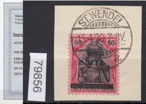 Saargebiet 1920 Mi. Nr. 16 III gestempelt geprüft Befund