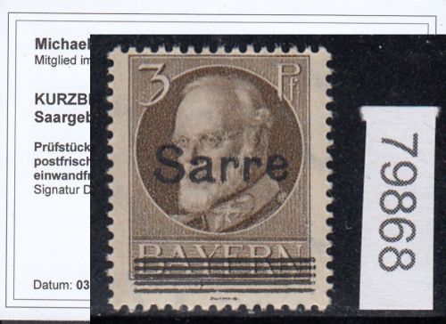 Saargebiet 1920 Mi. Nr. 31 B ** geprüft  Befund