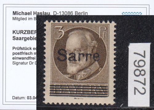 Saargebiet 1920 Mi. Nr. 31 B ** geprüft  Befund