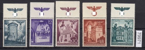 GG 1941, Mi.-Nr. 66-70 **  Oberrand mit HZ