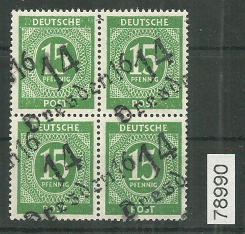 Bezirk 14 nr. 007a Dresden 16 ** 15 Pf., Ziffer Viererblock, geprüft BPP