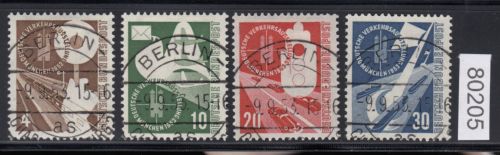 Bund 1953, Mich.-Nr.: 167-70 LUXUS Gest. + gummi  Befund Berlin Charlottenburg