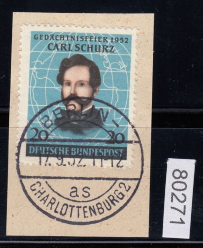 Bund 1952, Mich.-Nr.: 155 LUXUS Gest.  ERSTTAG  Berlin Charlottenburg