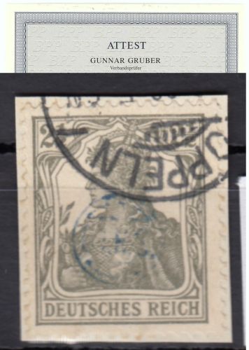 Abstimmung. Oberschlesien Oppelner Not. 1920, Mi.-Nr. 2 gestempelt gepr.  Attest