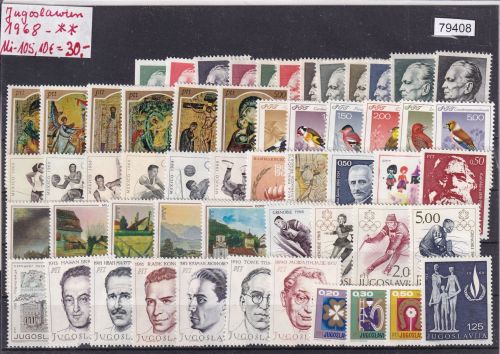 Jugoslawien 1968, Mich.-Nr.: ** komplett