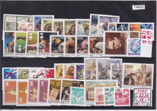 Jugoslawien 1988, Mich.-Nr.: ** komplett 2280-86, 88-95