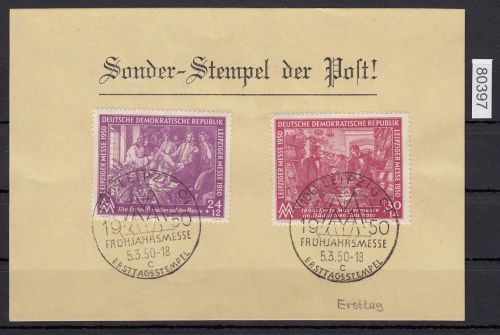 DDR 1950, Mich.-Nr.: 248+49 gest.  ERSTTAG   Leipziger Messe