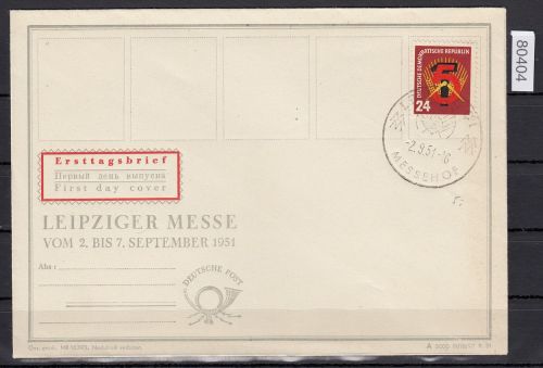 DDR 1951, Mich.-Nr.: 293  FDC  Ersttag