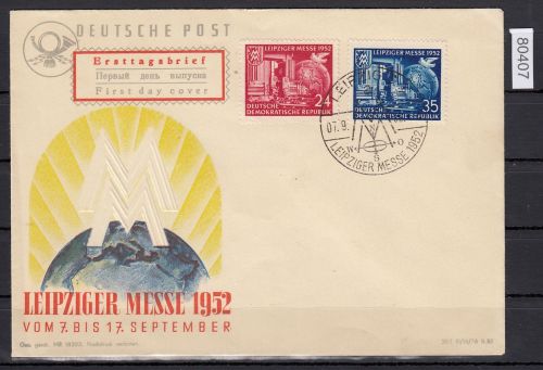DDR 1952, Mich.-Nr.: 315+16  FDC  Leipziger Messe
