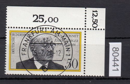 Bund 1977, Mich.-Nr.: 926 gestempelt Eckrand KBWZ  Frankfurt