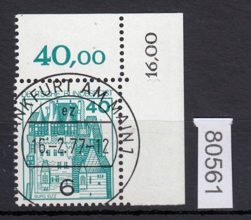 Bund 1977, Mich.-Nr.: 915 gestempelt Eckrand KBWZ  Frankfurt