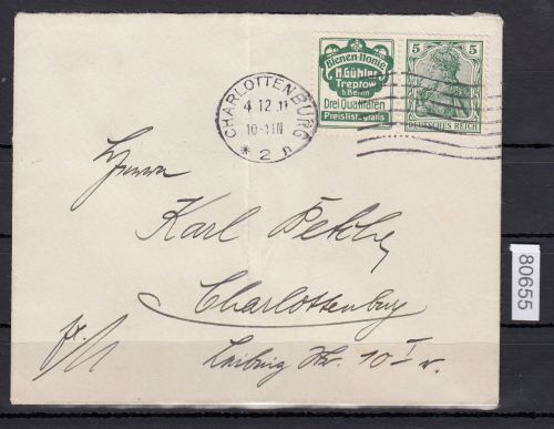 DR 1911 (MH 3), Mich.-Nr.: S 2.17 gestempelt  auf Brief