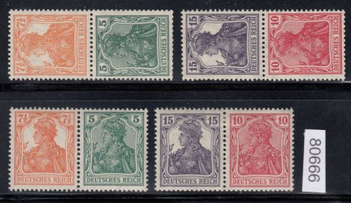 DR 1918/19 (MH 10), Mich.-Nr.: S 3+9  W 6+13 *   alle Zdr.  aus MH 10