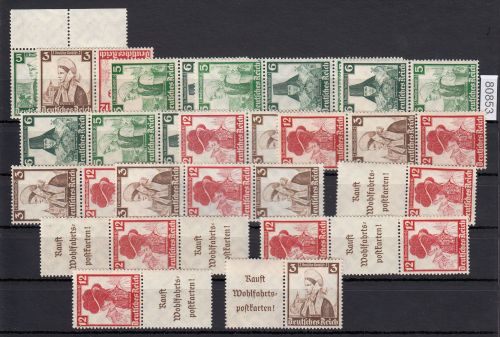 DR 1935 (MH 41), Mich.-Nr.: K25+26 / S 231-242 / W 102  **  Komplett