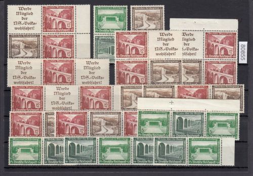 DR 1936 (MH 43), Mich.-Nr.: S 243 / K 29+30 / W 111-22  **  Komplett