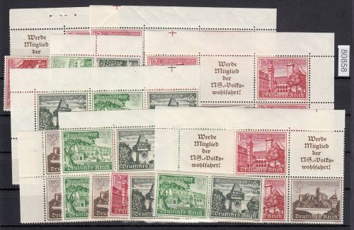 DR 1939 (MH 46), Mich.-Nr.:  K 35+36 -  W 136-147   **  Komplett  ohne S 257
