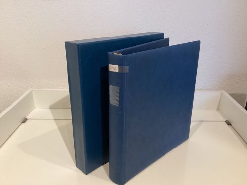 Lindner Ringbinder + Kassette  gebraucht leer blau