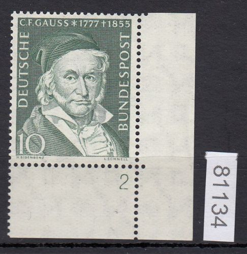 Bund 1955, Mich.-Nr.: 204 ** FN 2 Eckrand