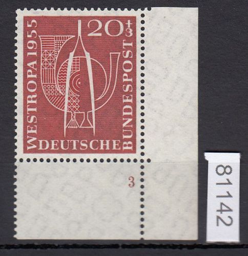 Bund 1955, Mich.-Nr.: 218 ** FN 3 Eckrand   Formnummer
