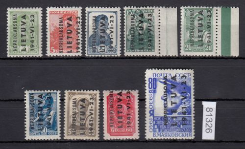 Litauen  , Mi.-Nr. 1-9 **  geprüft