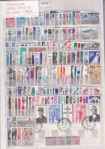 Frankreich 1970-1973 : Mi.-Nr.: 1694-1862 gestempelt