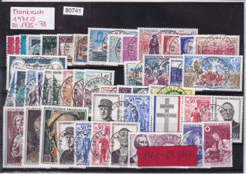 Frankreich 1971 : Mi.-Nr.: 1735-78 gestempelt   ohne 1761-64