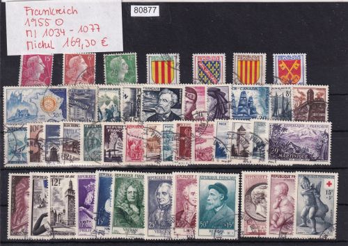 Frankreich 1955 : Mi.-Nr.: 1034-1077 gestempelt Komplett