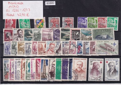 Frankreich 1959 : Mi.-Nr.: 1226-1273 gestempelt Komplett