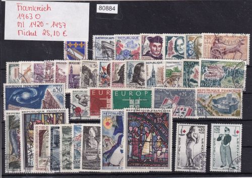 Frankreich 1963 : Mi.-Nr.: 1420-1457 gestempelt Komplett