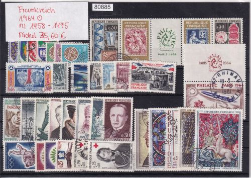 Frankreich 1964 : Mi.-Nr.: 1458-1495 gestempelt Komplett