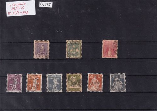 Schweiz 1917 : Mi.-Nr.: 133-141 gestempelt  Mi.115