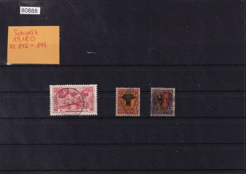 Schweiz 1918 : Mi.-Nr.: 142-144 gestempelt