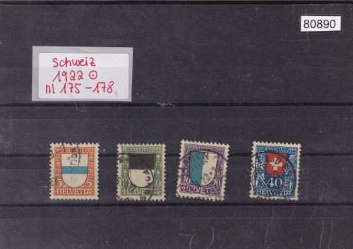Schweiz 1922 : Mi.-Nr.: 175-178 gestempelt