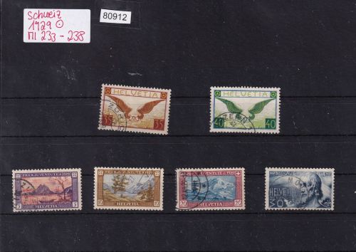 Schweiz 1929 : Mi.-Nr.: 233-238 Komplett gestempelt