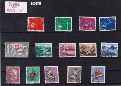 Schweiz 1952 : Mi.-Nr.: Komplett gestempelt