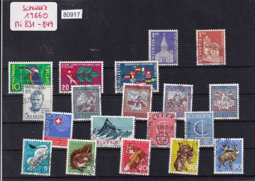 Schweiz 1966: Mi.-Nr.: 831-849 gestempelt