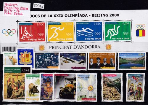 Andorra  Französisch Post 2008, Mich.-Nr.: 670-686  **