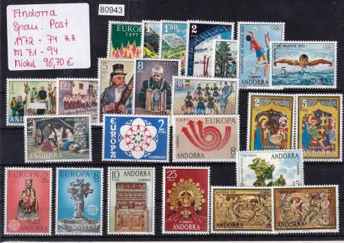 Andorra  Span. Post 1972-1974, Mich.-Nr.: 71-94 **