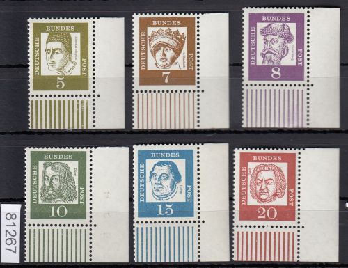 Bund 1961, Mich.-Nr.: 347-352x ** Eckrand   Ecke 4