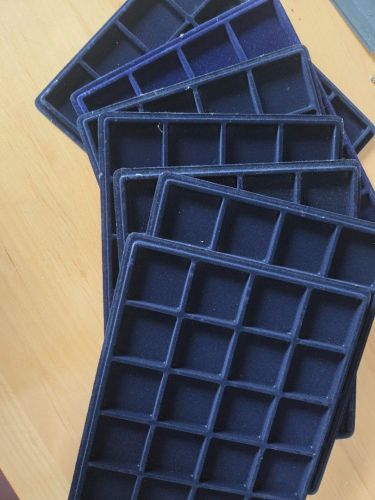 7 Münztabletts für je 20 Münzen - 40mm Durchmesser gebraucht, Blau